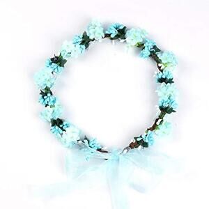 Wedding Hydrangea Flower Headband – Blue, Boho Spring Flower Crown